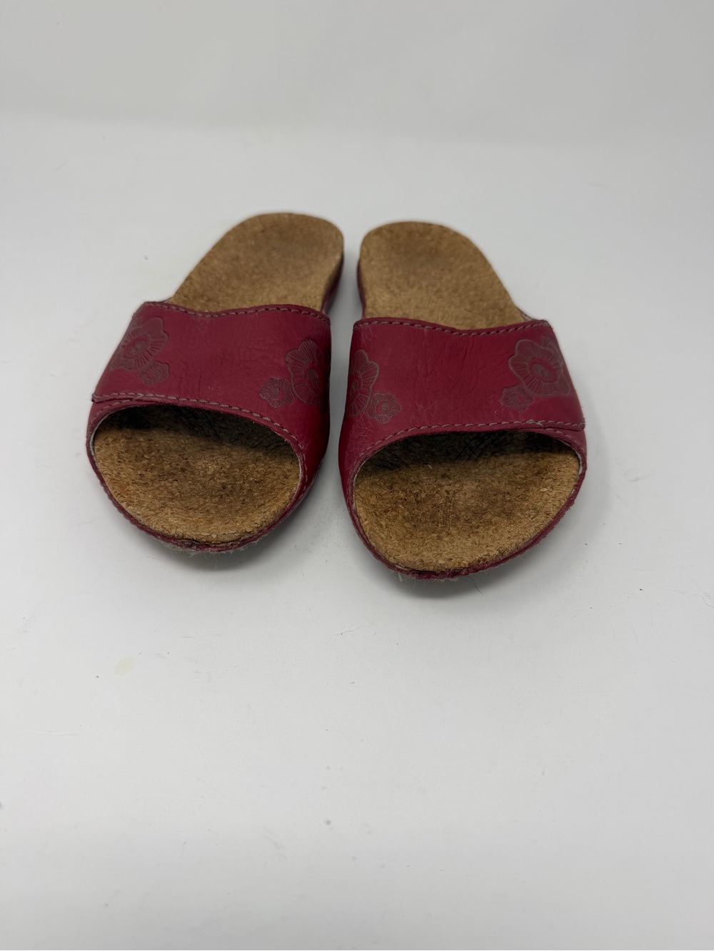 Women’s Patagonia Leather and Cork Swell Slide Sandals in Red Size 7